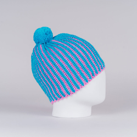 Вязанная шапка Nordski Wool Blue/Red (с шерстью)