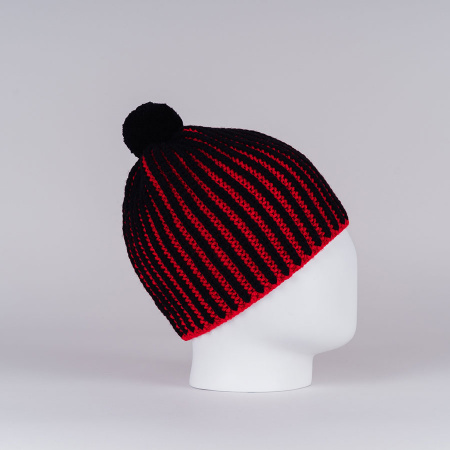 Вязанная шапка Nordski Wool Black/Red (с шерстью)