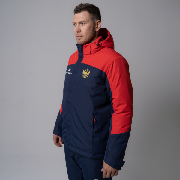 Утепленная куртка NORDSKI Mount dark blue/red с гербом на груди