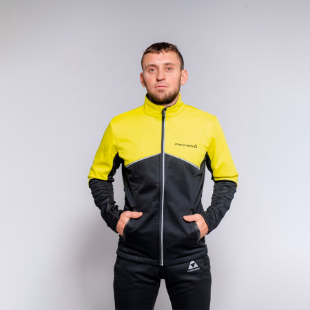 Муж.костюм Fischer Softshell Warm (черно-лим.)