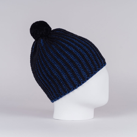 Вязанная шапка Nordski Wool Black/Navy (с шерстью)