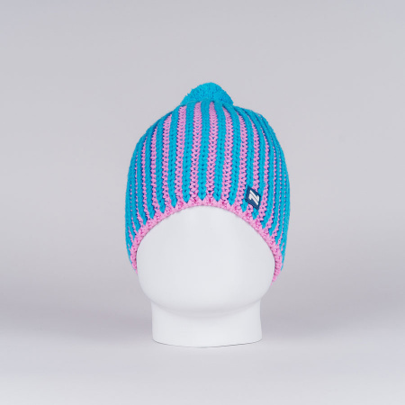 Вязанная шапка Nordski Wool Blue/Red (с шерстью)