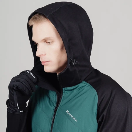 Куртка Nordski Hybrid Hood Black/Alpine Green