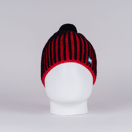 Вязанная шапка Nordski Wool Black/Red (с шерстью)